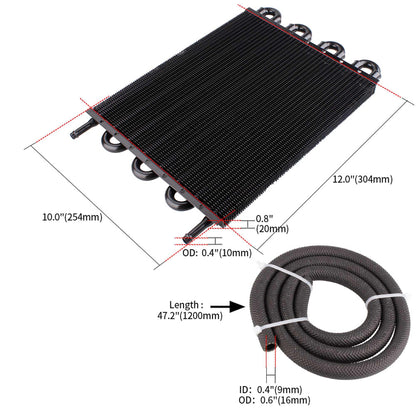 Universal Transmission Oil Cooler Kit 4/6/8 Pass Tube &  Fin Oil Cooler Kit
