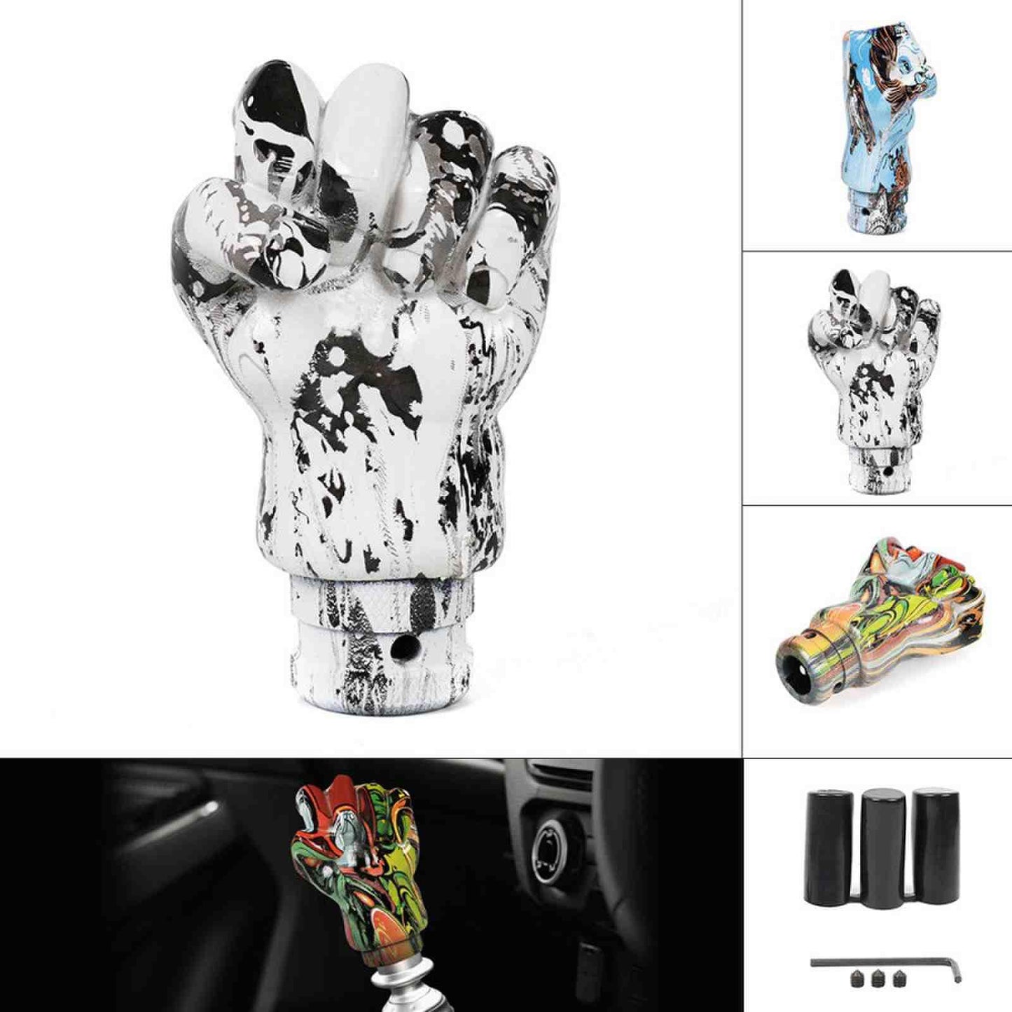 Universal Resin Shift Knob Hand Graffiti Gear Shifter Knob