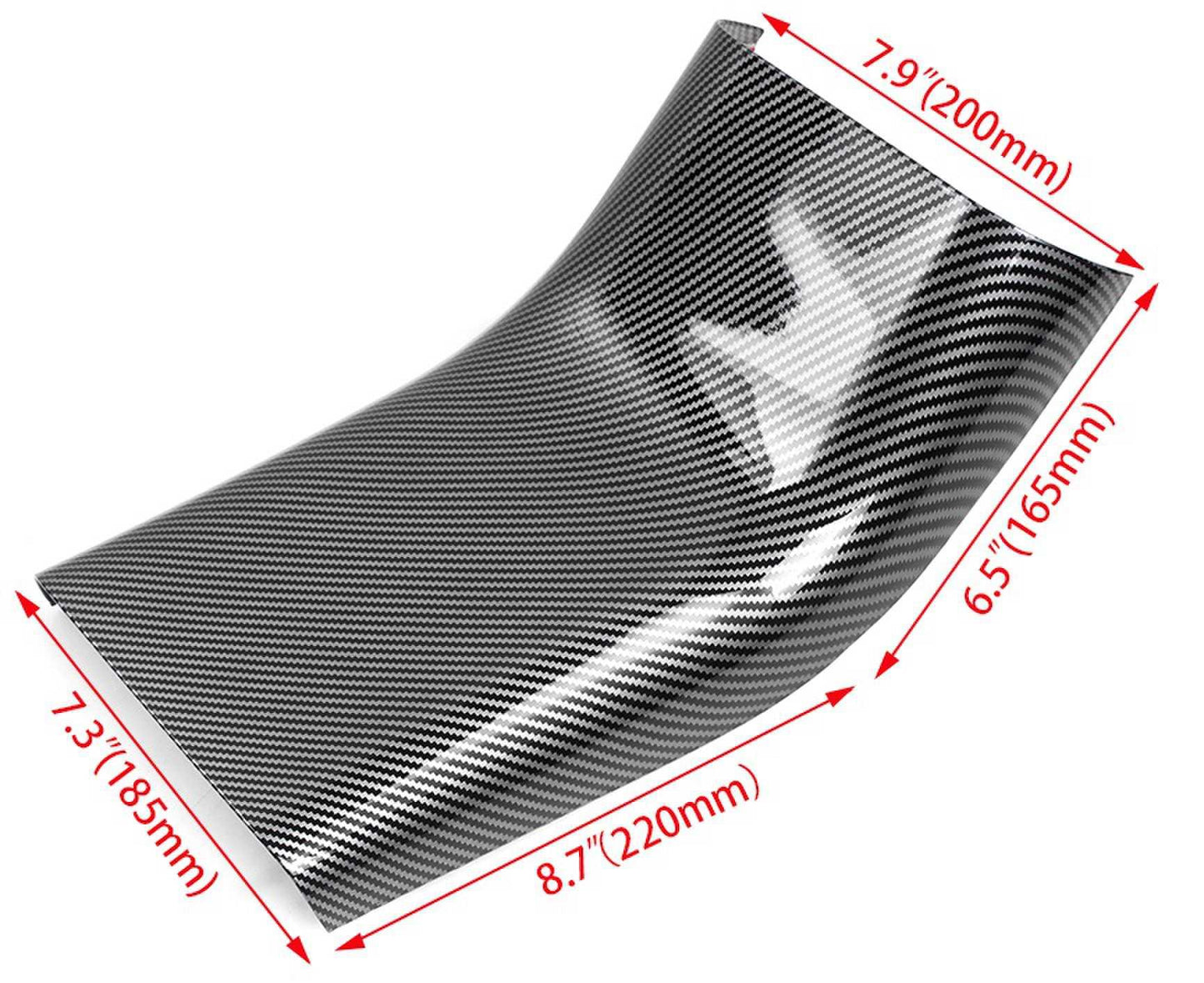 Rear Center Control Outlet Anti-Kick Cover ABS Glossy Carbon Fiber Anti-Dirty Cover for 2017-2023 Tesla Model 3/Y