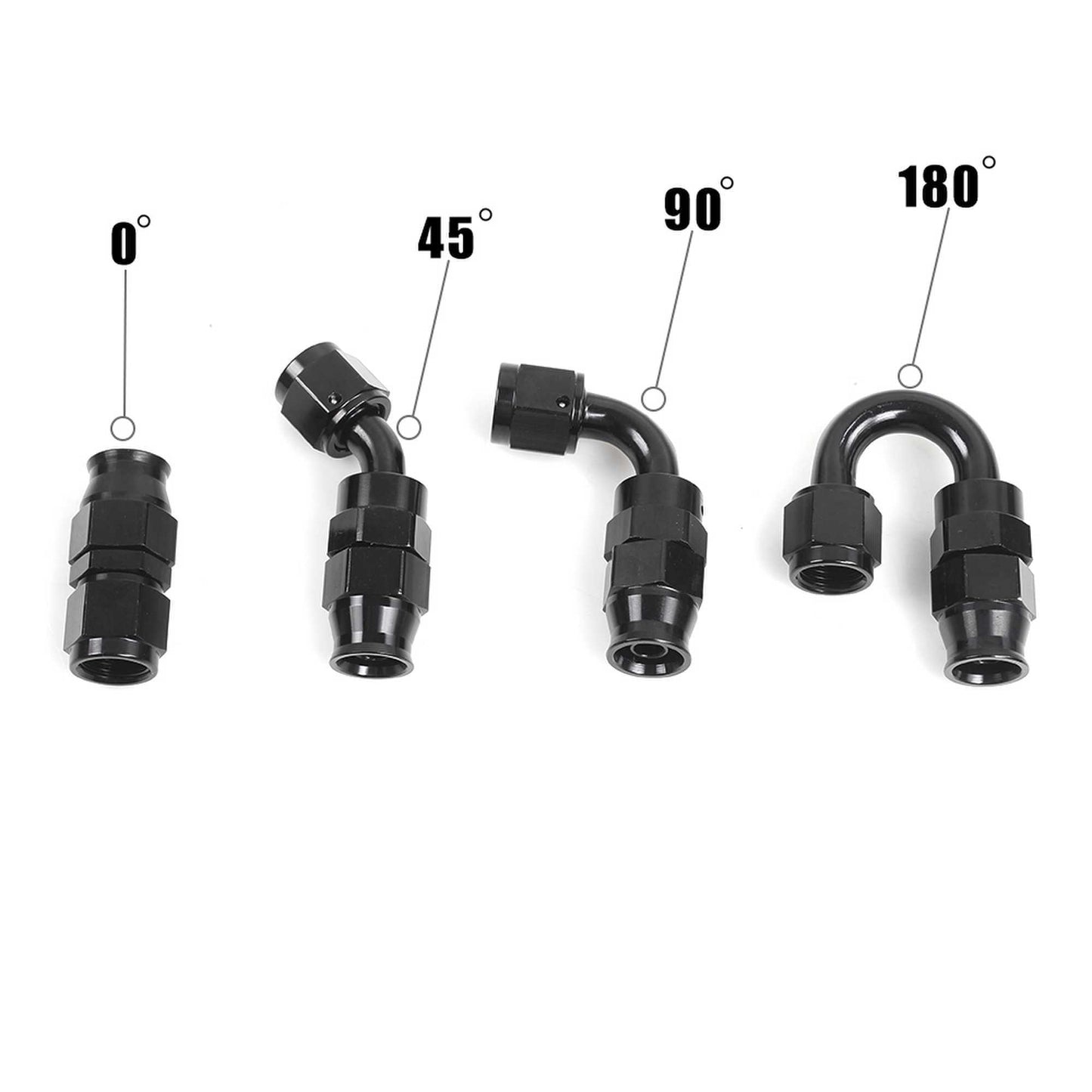AN6 AN8 AN10 Straight 45 90 180 Degree Oil Fuel Swivel Hose End Fitting Oil Hose End Adaptor Kit