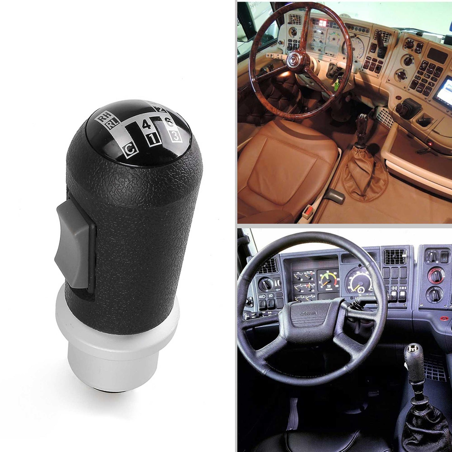 6 Speed+R+C Truck Gear Shifter Lever Knob with Gearbox Splicer Switch for Scania 3 Series 4 Series 1377386