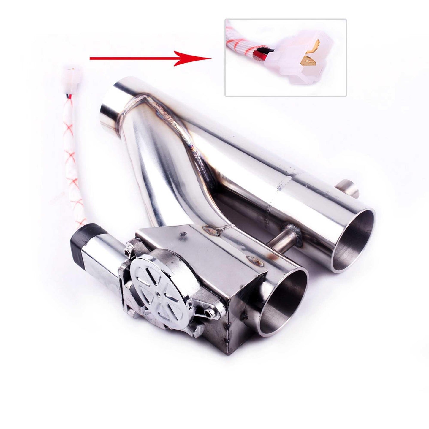Stainless Steel Headers Y Pipe Double Valves Electric Exhaust CutOut Cut Out Kit Exhaust Pipe