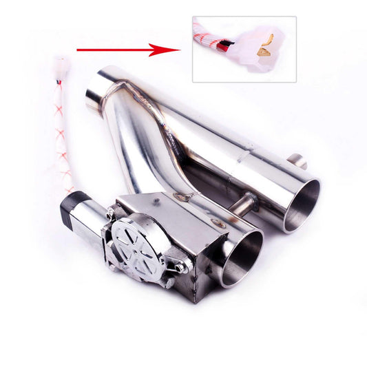 Stainless Steel Headers Y Pipe Double Valves Electric Exhaust CutOut Cut Out Kit Exhaust Pipe