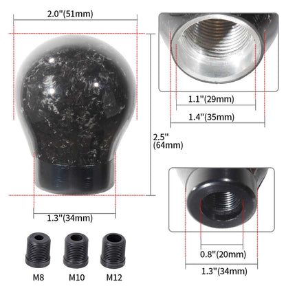 Universal Forged Carbon Fiber Shift Knob Ball Shifter Knobs