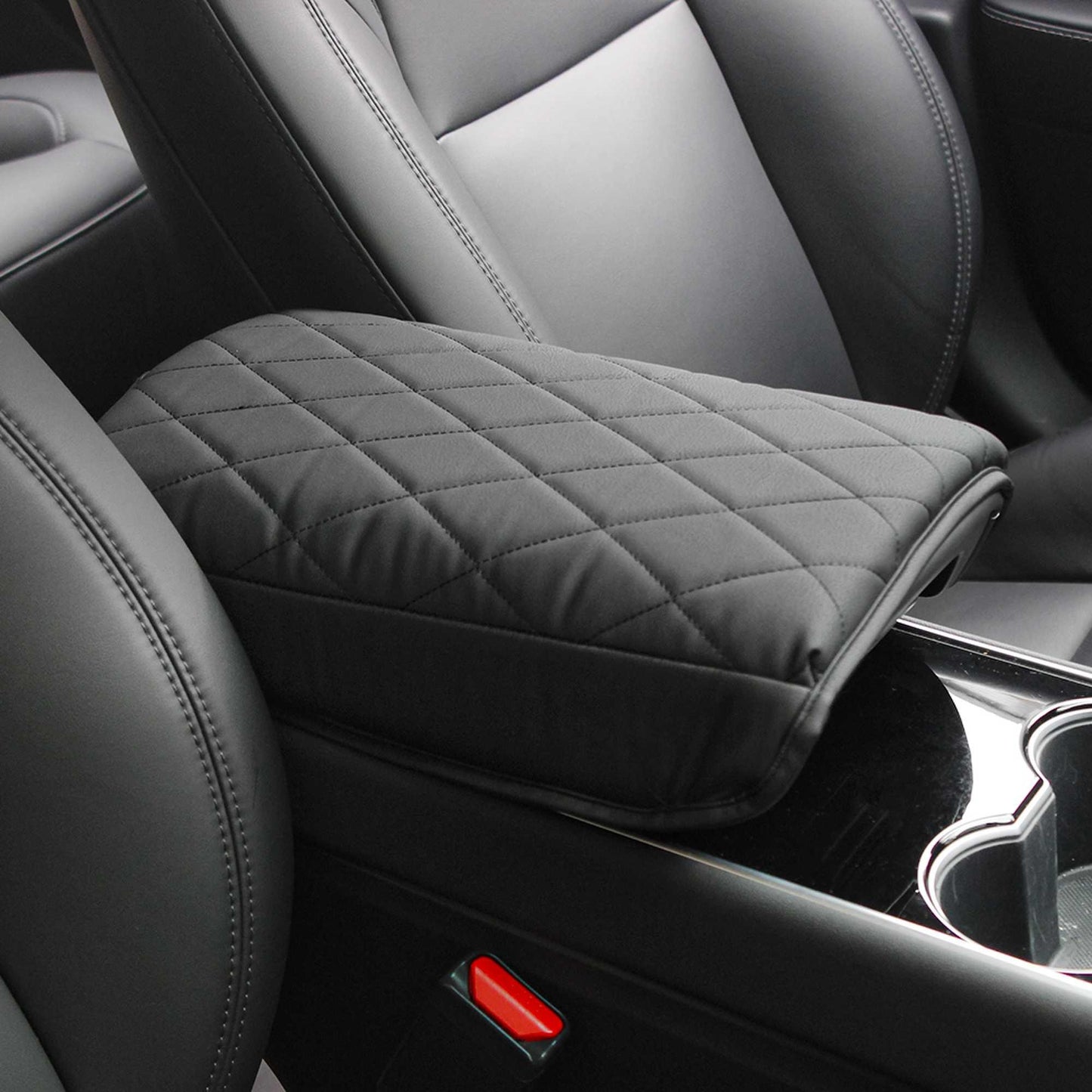 Tesla Center Console Cover Armrest Cushion PU Leather Armrest Protector