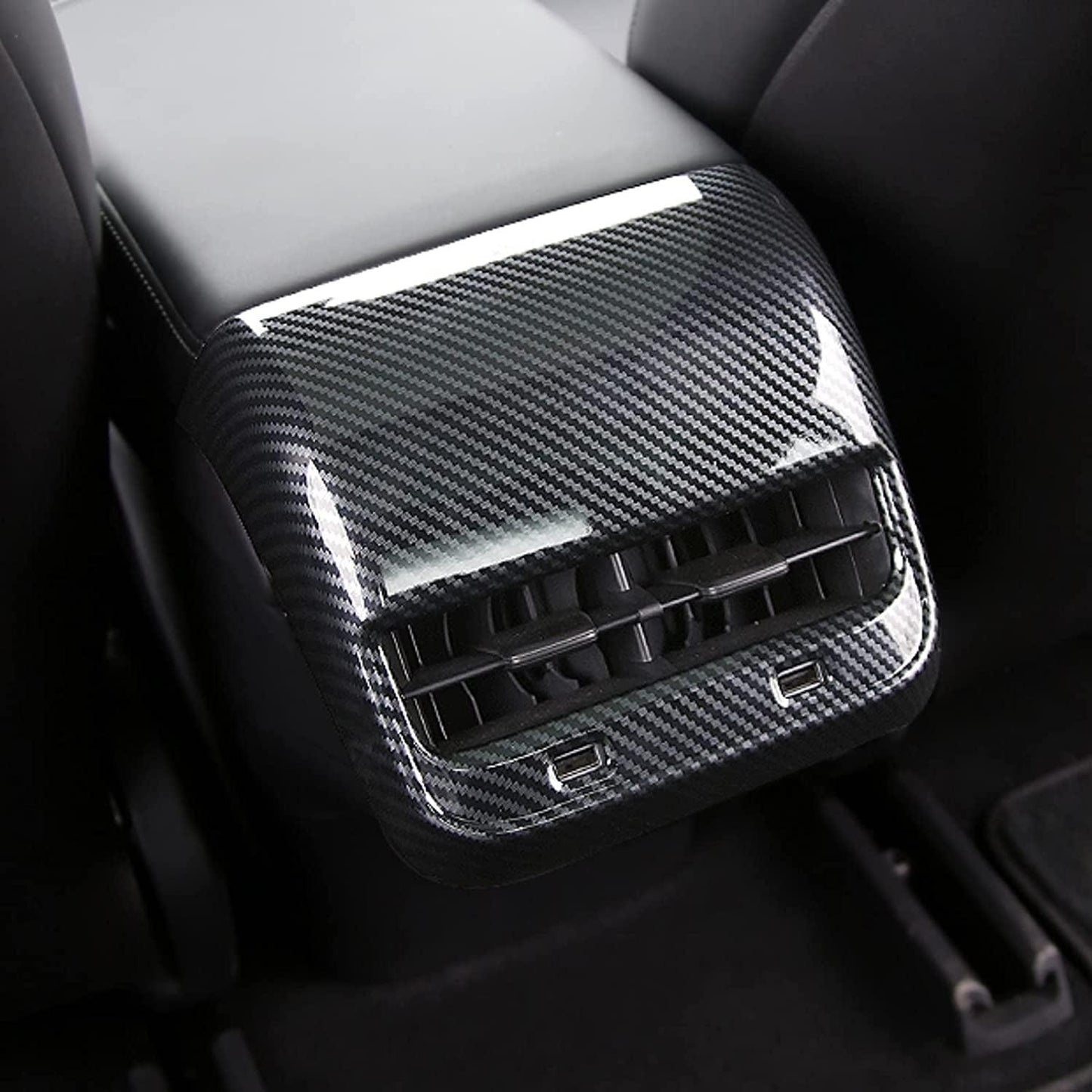 AC Vents Cover Rear Center Console Air Vent Trim for Tesla Model 3/Y 2017-2023