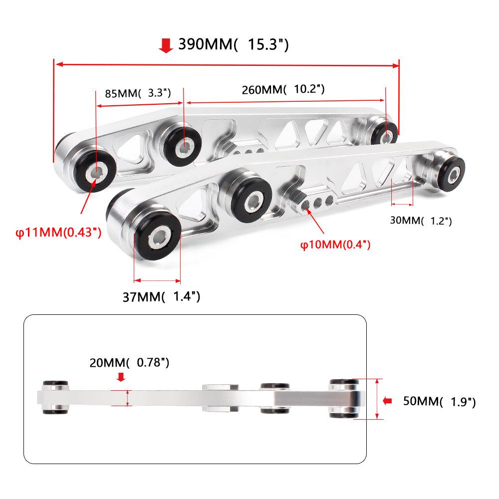 Rear Lower Control Arms LCA Set with Rear Subframe Brace with Rear Lower Tie Bar for Honda Civic 92-95 EG