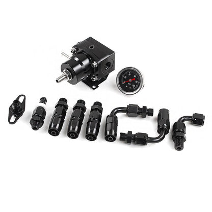 Universal 30-70psi Adjustable Fuel Valve Kit with Pressure Gauge and 6AN ORB Adapter