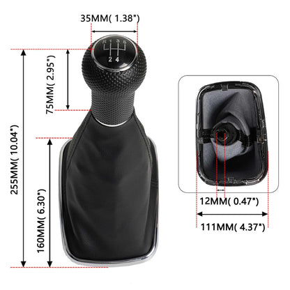 5/6 Speed Gear Shift Knob with PU Leather Dustproof Cover  for VW Golf Bora Jetta GTI MK4