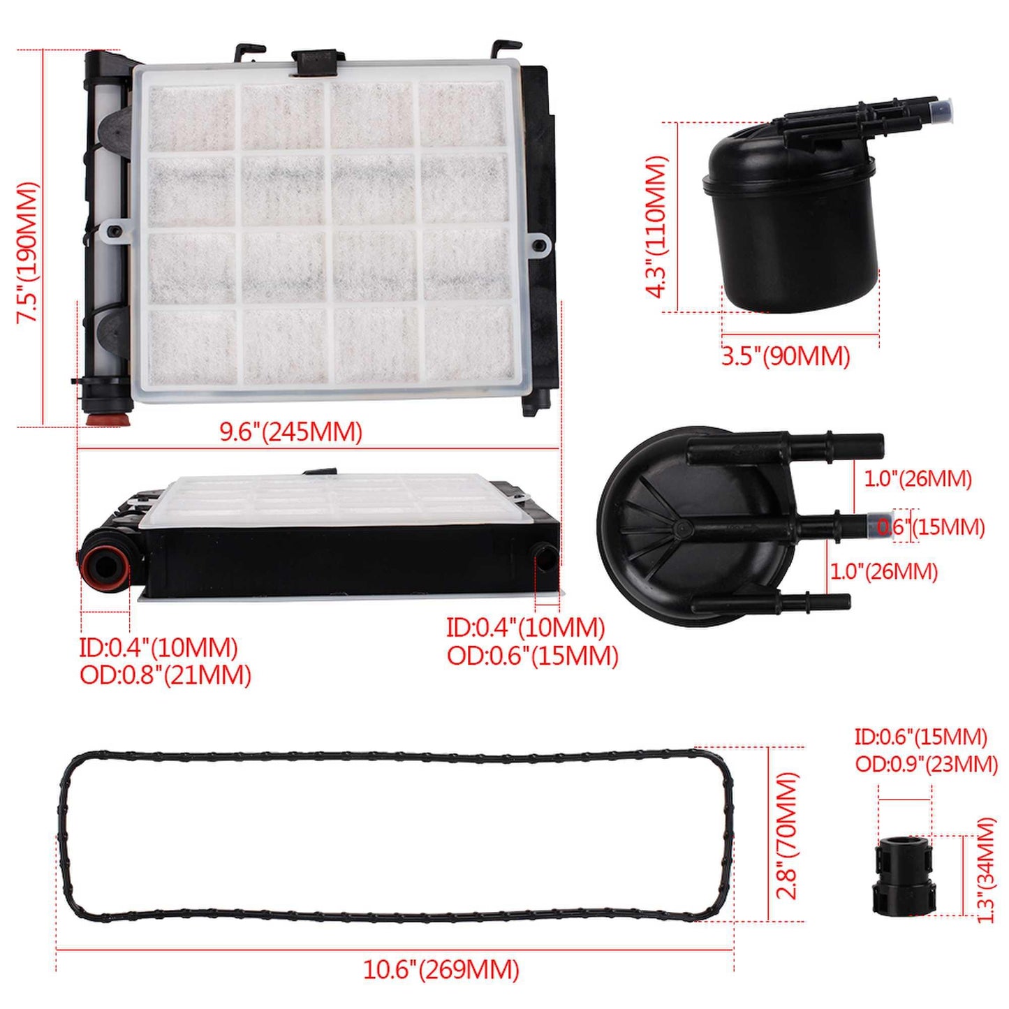 6.7 Powerstroke Fuel/Water Filter Kit for Ford FD4625 F250 F350