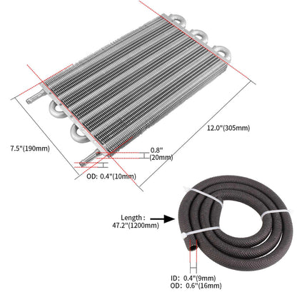 Universal Transmission Oil Cooler Kit 4/6/8 Pass Tube &  Fin Oil Cooler Kit