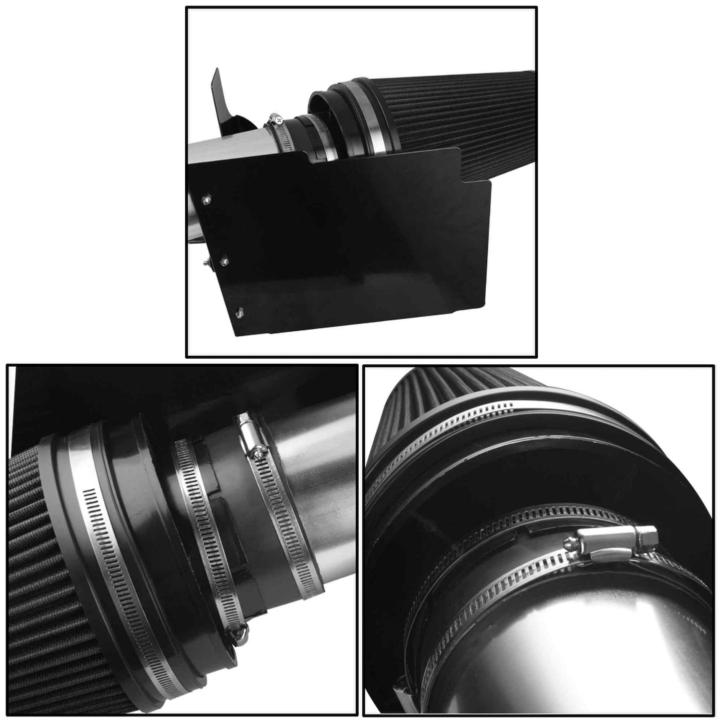 4Inch Cold Air Intake System with Heat Shield For 99-06 Chevrolet/GMC V8 4.8L/5.3L/6.0L Silverado 1500/2500/3500