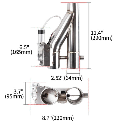 Stainless Steel Headers Y Pipe Double Valves Electric Exhaust CutOut Cut Out Kit Exhaust Pipe