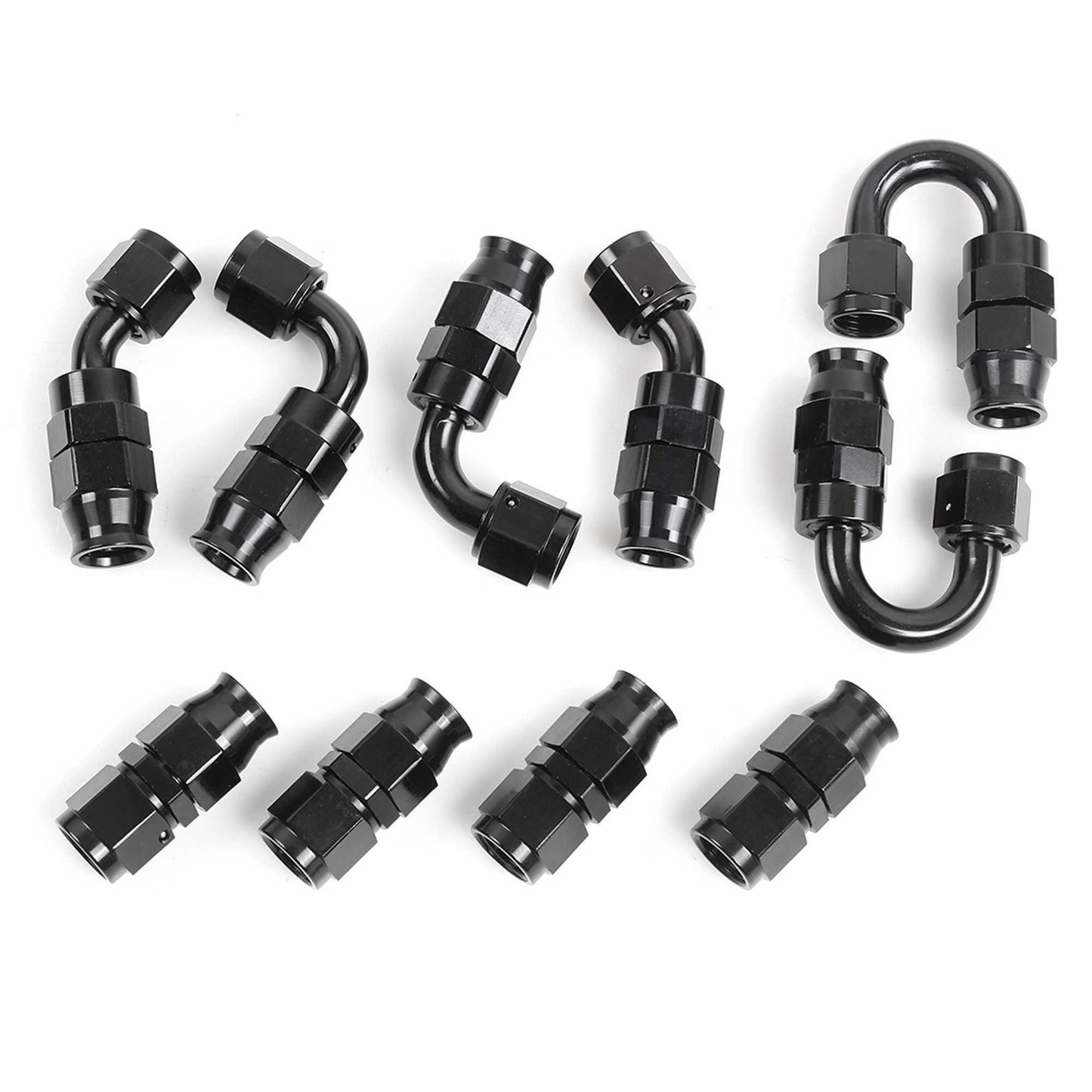 AN6 AN8 AN10 Straight 45 90 180 Degree Oil Fuel Swivel Hose End Fitting Oil Hose End Adaptor Kit