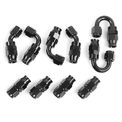 AN6 AN8 AN10 Straight 45 90 180 Degree Oil Fuel Swivel Hose End Fitting Oil Hose End Adaptor Kit