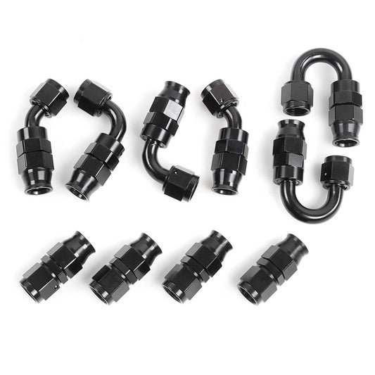 AN6 AN8 AN10 Straight 45 90 180 Degree Oil Fuel Swivel Hose End Fitting Oil Hose End Adaptor Kit