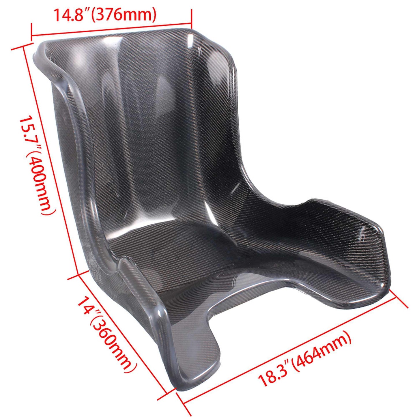 Racing Seat Go Kart Seat Carbon Fiber Adult Child Seat 18" wide