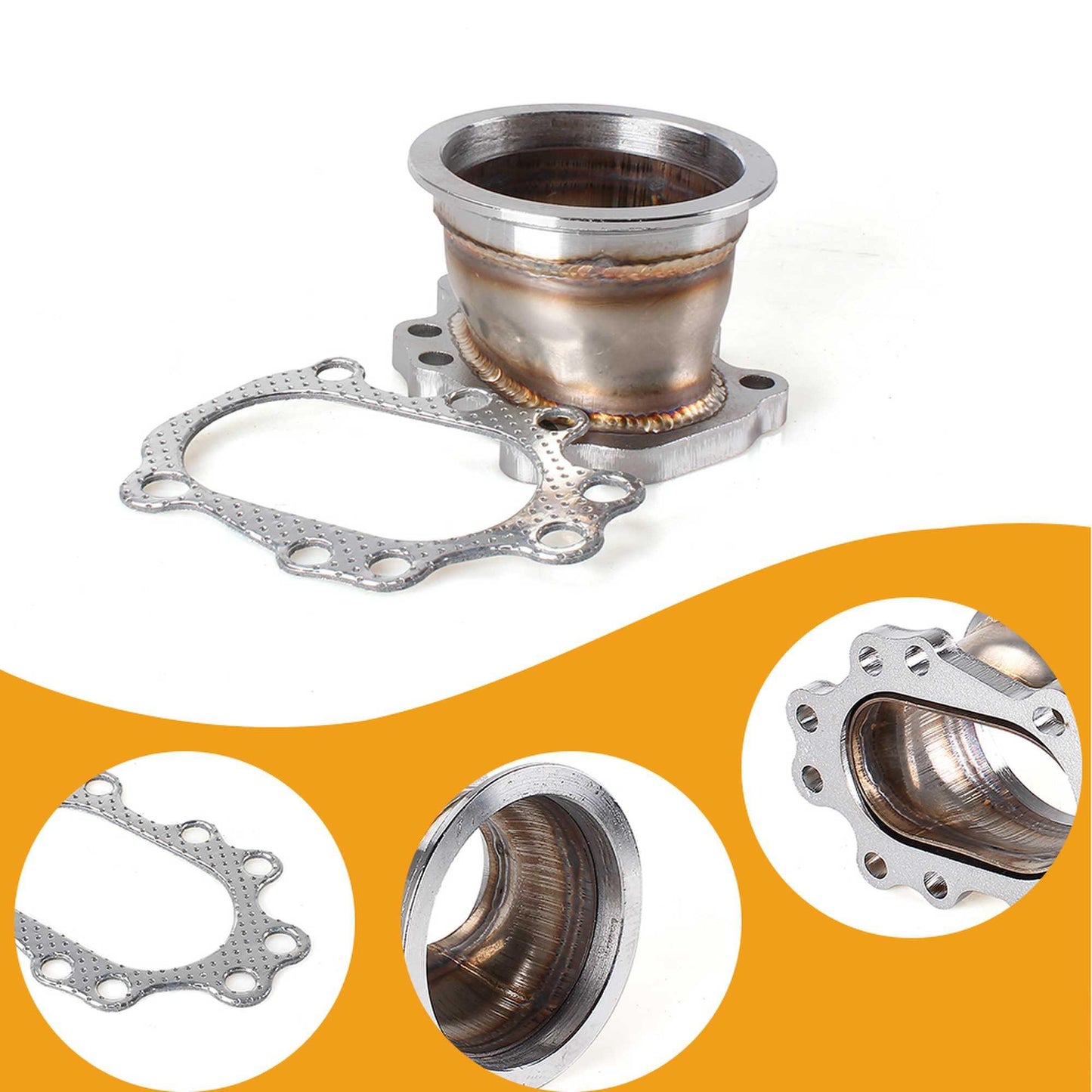Turbo Adaptor Flange for T25 T28 Gt25 Gt28 8 Bolt 3 inch 76mm V Band Turbo Outlet Downpipe Flange