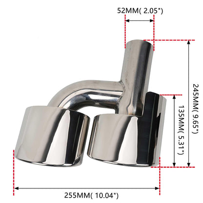 2011-2014 Mercedes Benz C Class W204 Dual Exhaust Tips Exhaust Muffler