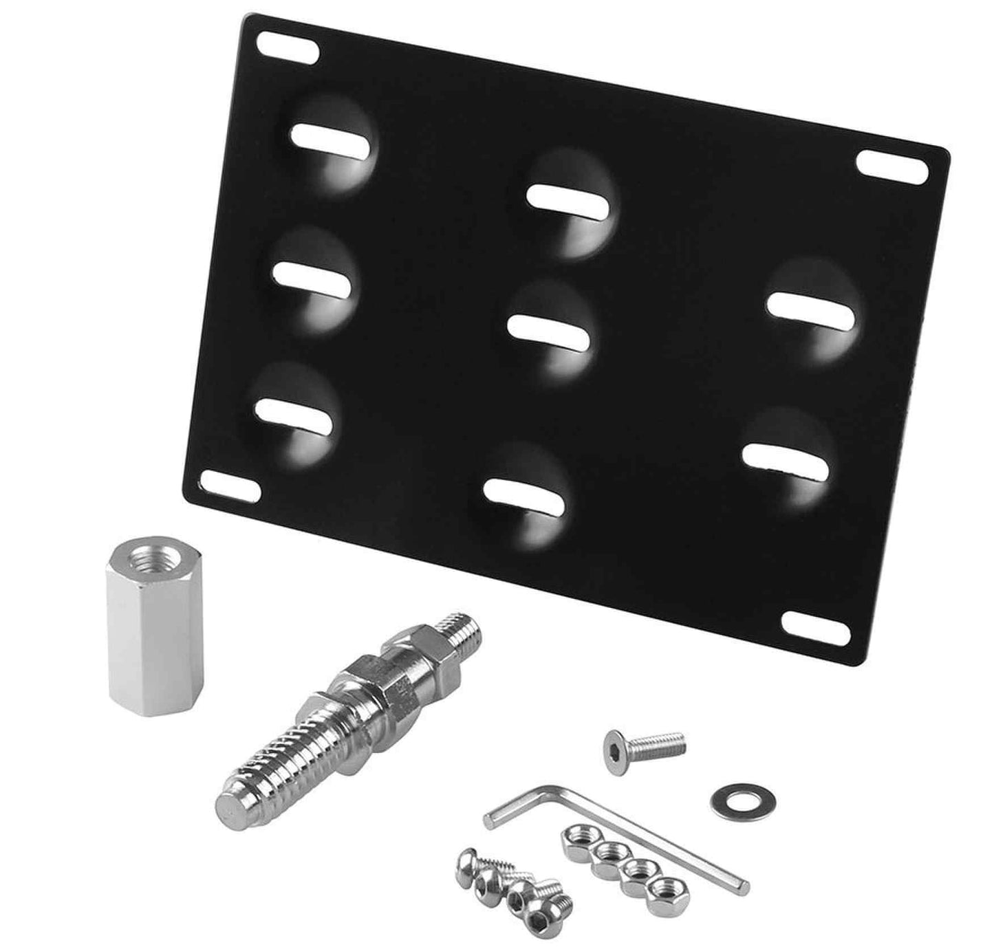 Front License Plate Bracket Car Tag Frame Holder 8 Holes Bumper Plate Mount