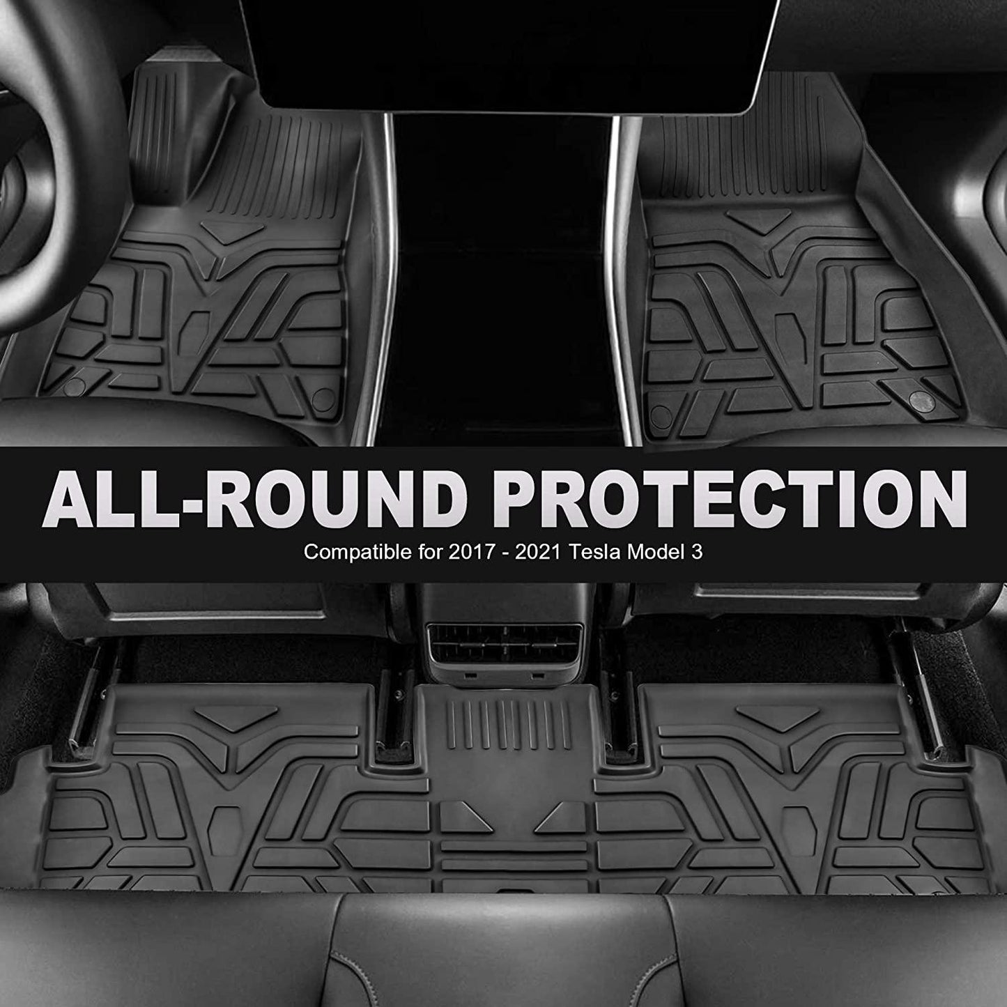 Floor Mats Set Single-Layer Left Rudder Foot Pad for Tesla Model3/Y