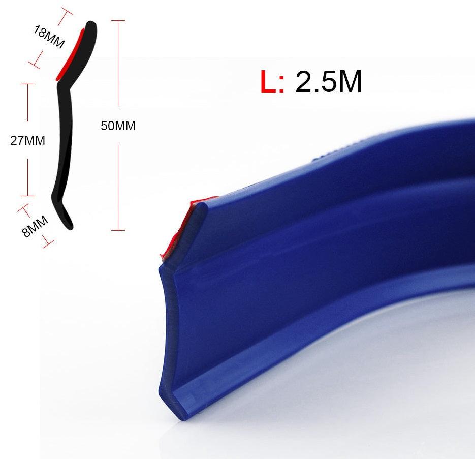 Universal 2.5m Car Bumper Lip Stickers Protector Front Bumper Lip Splitter Car Sticker Body Kits Rubber Strip