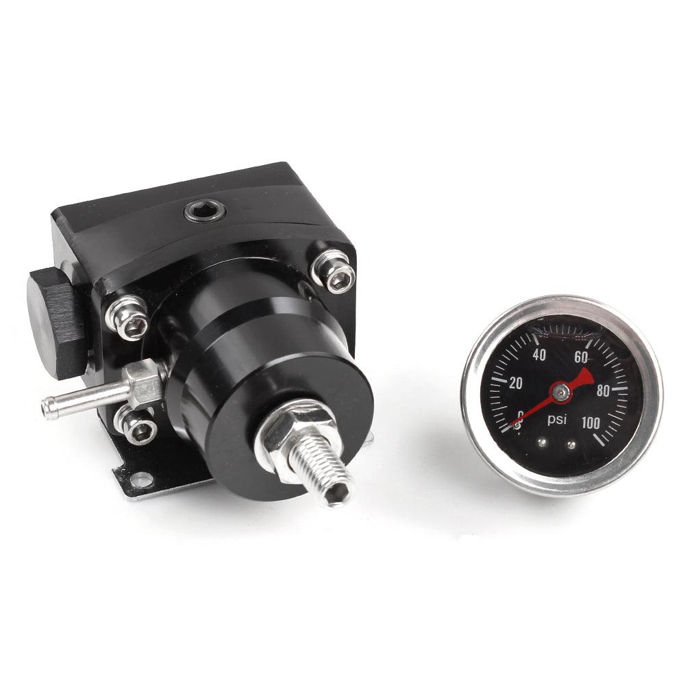 Universal 30-70psi Adjustable Fuel Valve Kit with Pressure Gauge and 6AN ORB Adapter