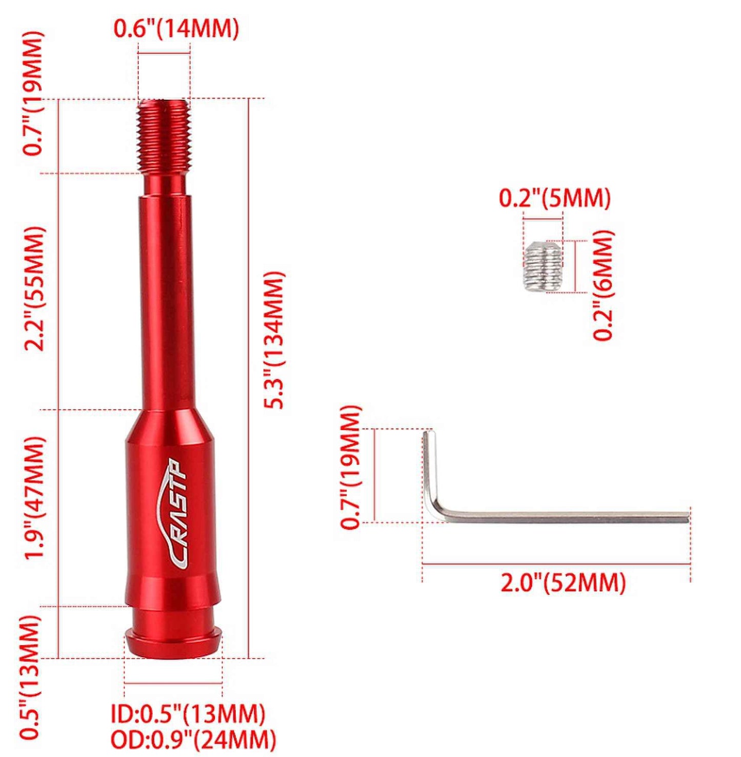 Shifter Extender 5 Inch Adjustable Gear Stick Extension M14X1.5