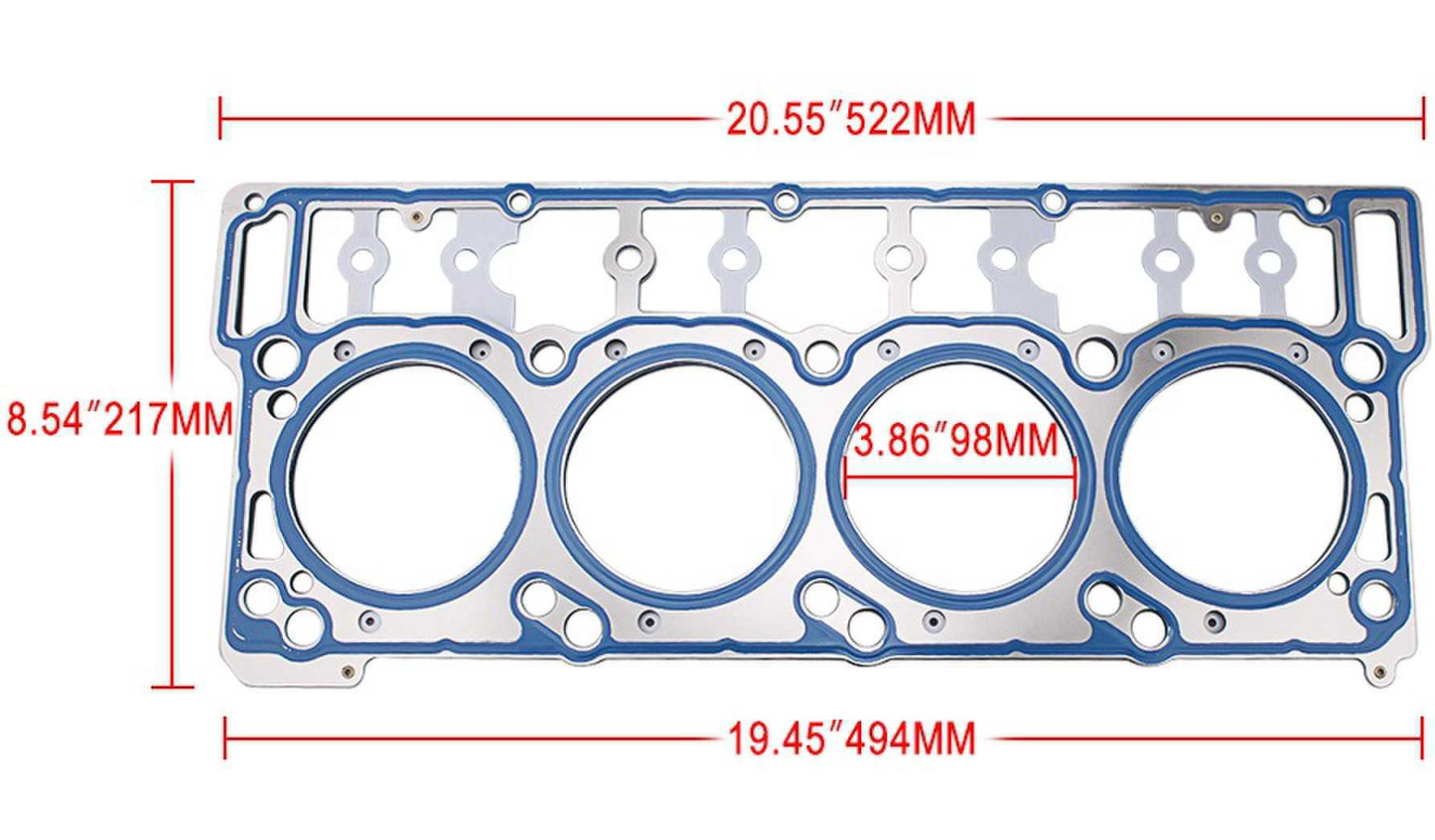 Cylinder Head Stud 18mm Engine Gasket Bolt and Nut Kit for Ford 6.0L Powerstroke Diesel