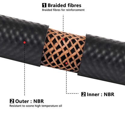 NBR Rubber Fuel Line Hose by Feet Small Engine Diesel Oil Gas Pipe Replacement