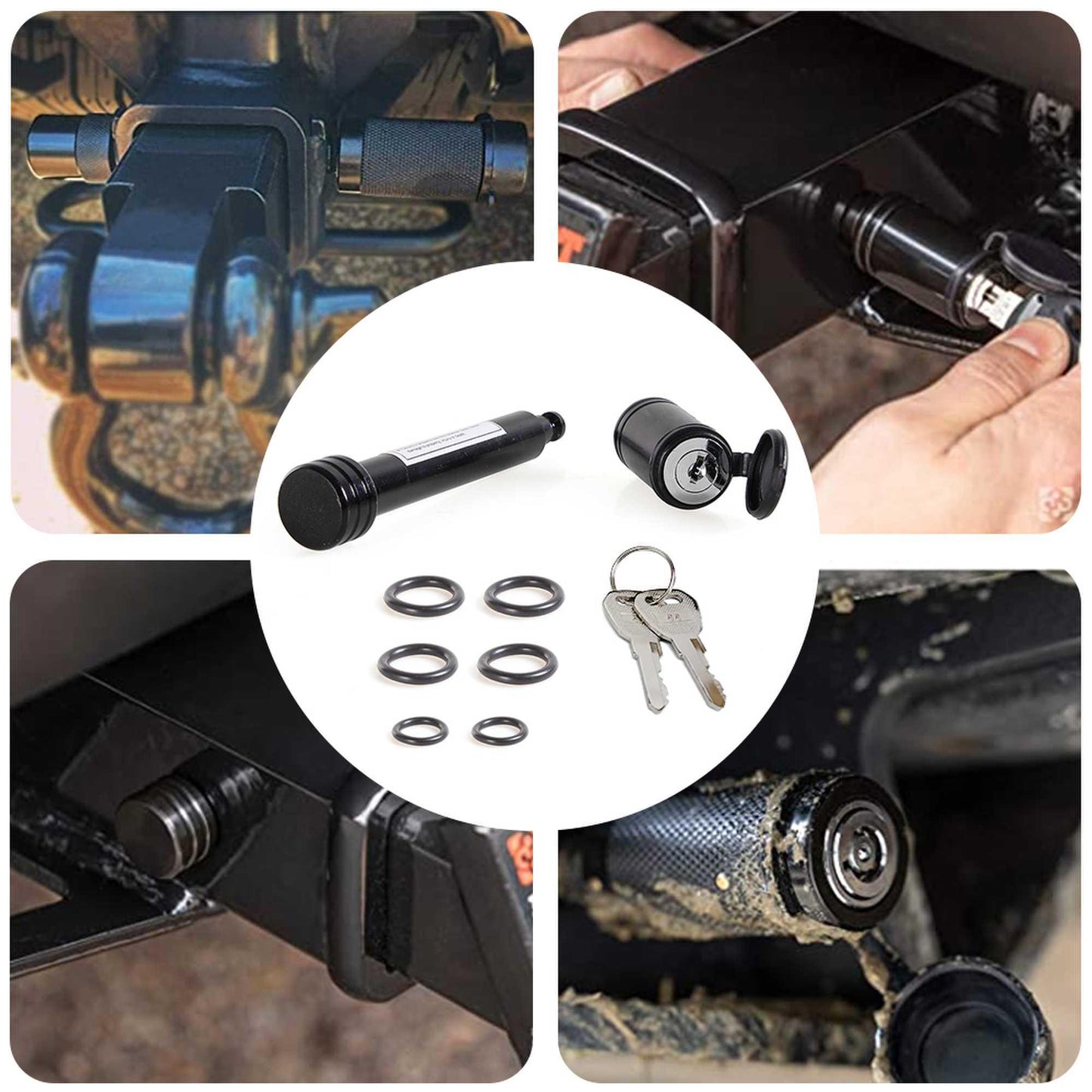 Universal 5/8 inch Car Trailer Hitch Lock Set for 2 inch Hitch Receiver