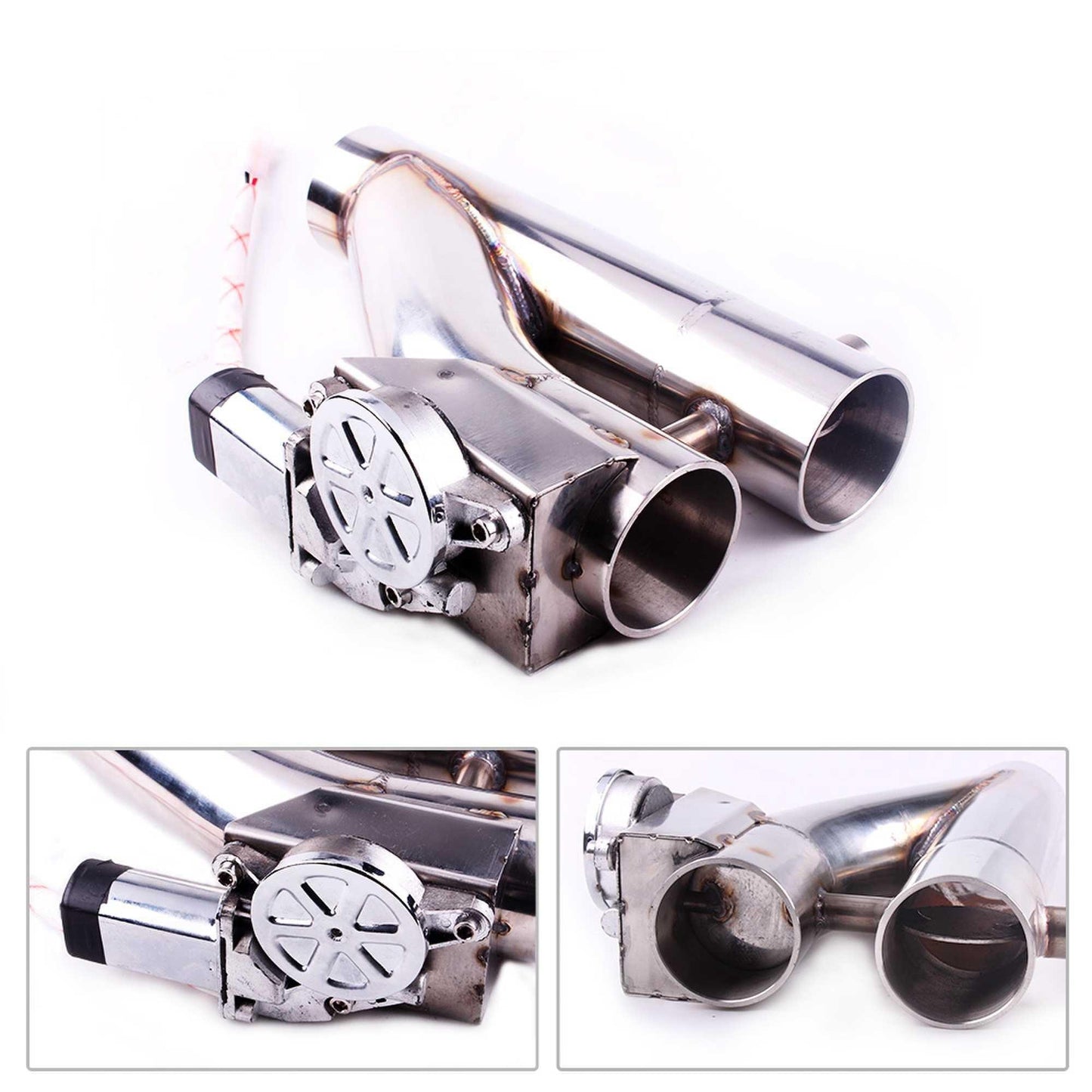 Stainless Steel Headers Y Pipe Double Valves Electric Exhaust CutOut Cut Out Kit Exhaust Pipe