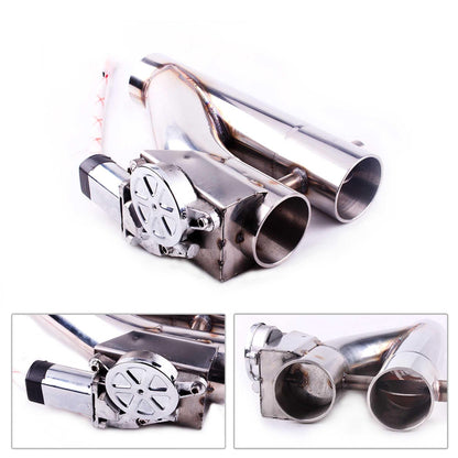 Stainless Steel Headers Y Pipe Double Valves Electric Exhaust CutOut Cut Out Kit Exhaust Pipe