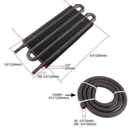 Universal Transmission Oil Cooler Kit 4/6/8 Pass Tube &  Fin Oil Cooler Kit