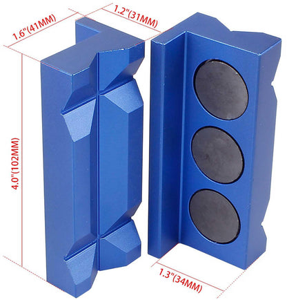1 Pair Aluminum Vise Jaw Protective Inserts Magnetized