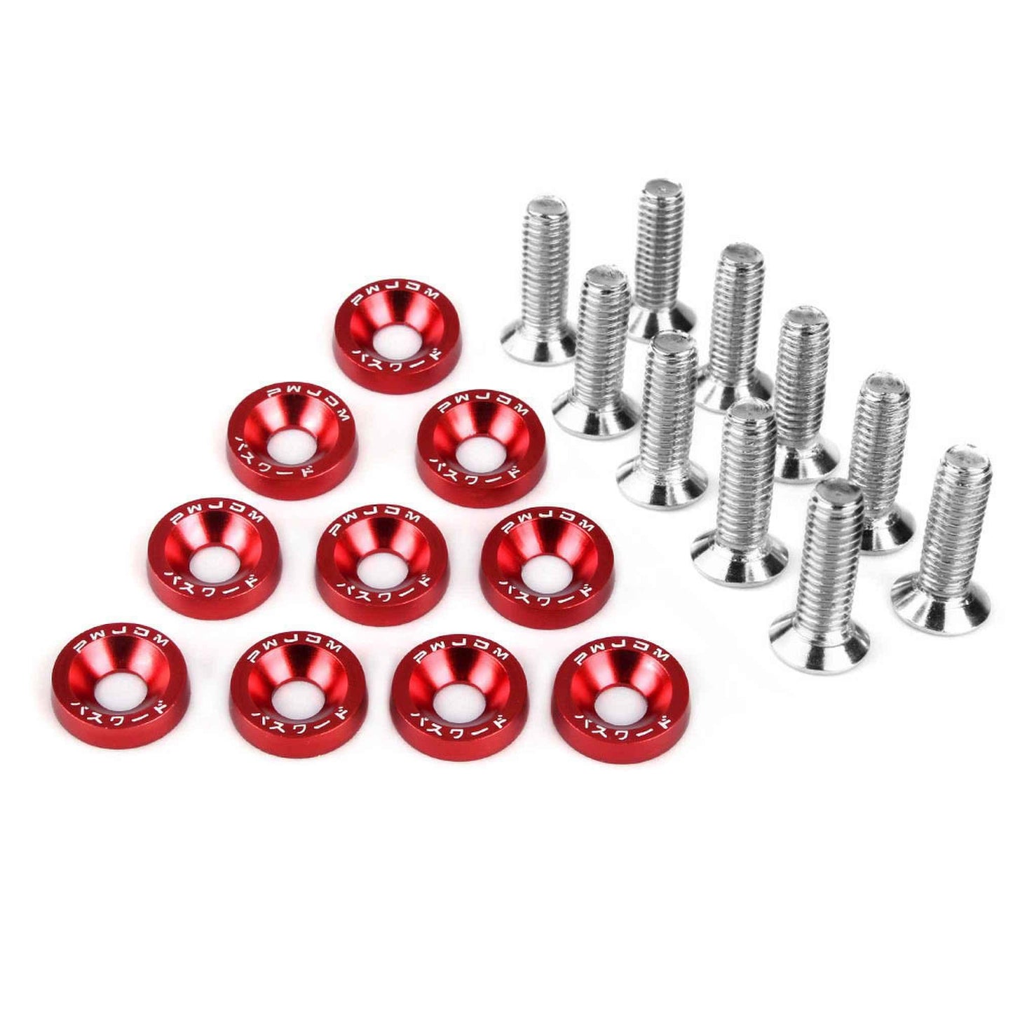 JDM Style Aluminum 10Pcs M6 Bolts Car Engine Bumper Fender Washers License Plate Screws