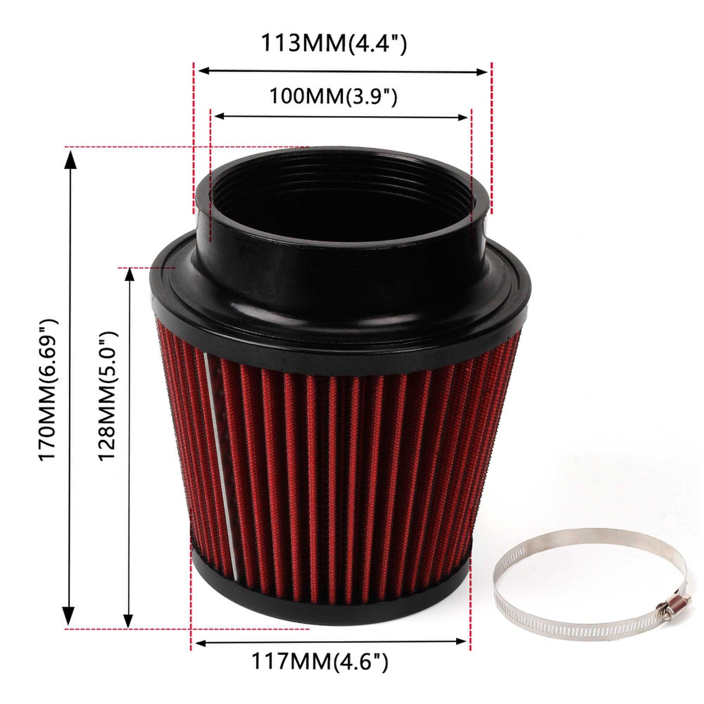 Universal 76mm/100mm Car Cold Air Intake Filter Mushroom Head Air Filter