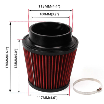 Universal 76mm/100mm Car Cold Air Intake Filter Mushroom Head Air Filter