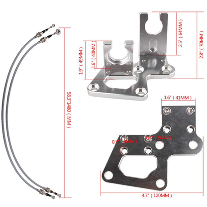 Billet Shifter Box Shifter Cable Bracket Transmission Set for K20 K24 K Swap EG EK K-Series Civic