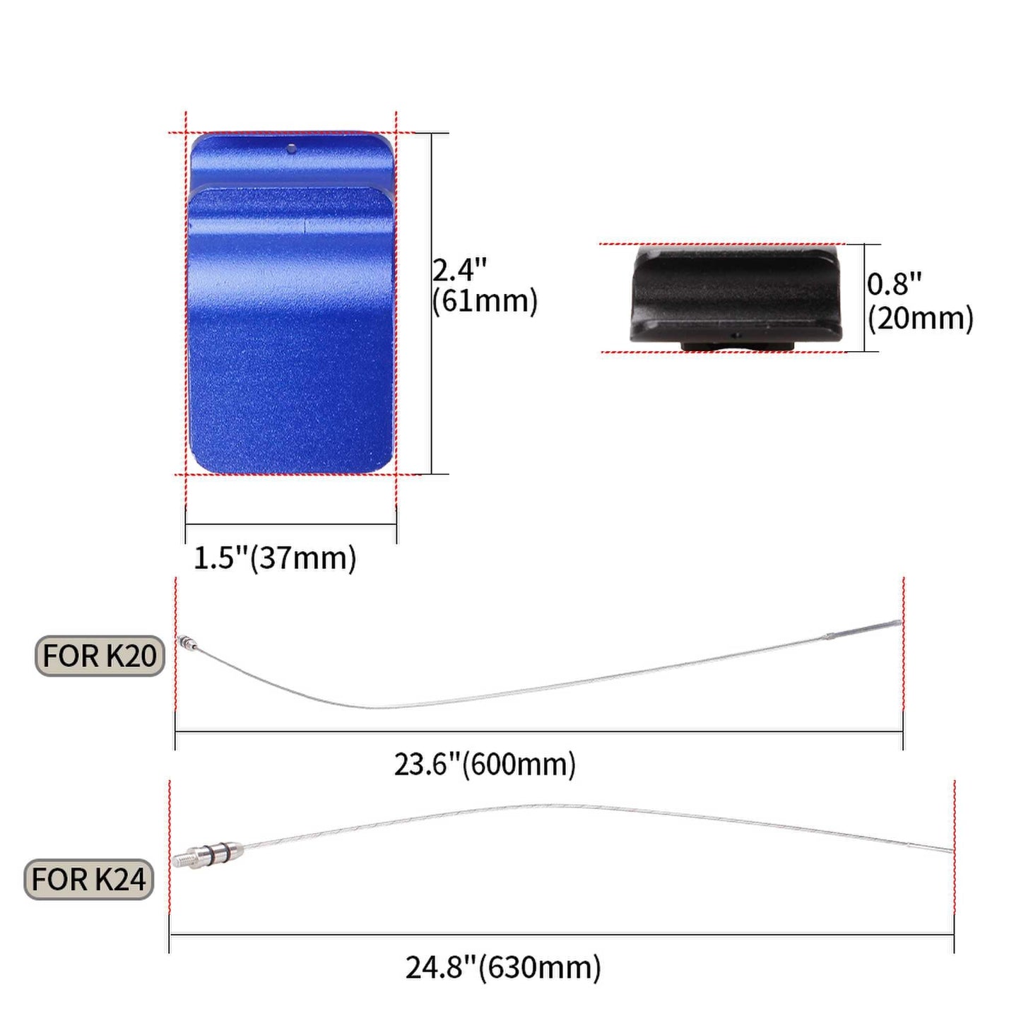Billet Oil Dipstick Oil Level Check Tool for Honda Acura K20 K24 K-Series Engine