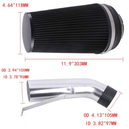 4Inch Cold Air Intake System with Heat Shield For 99-06 Chevrolet/GMC V8 4.8L/5.3L/6.0L Silverado 1500/2500/3500