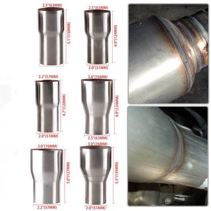 Universal Exhaust Reducer Connector Pipe Tube Adapter OD:2" 2.25'' 2.5'' 3''
