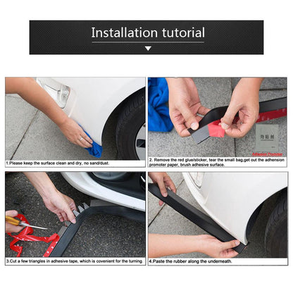 Universal 2.5m Car Bumper Lip Stickers Protector Front Bumper Lip Splitter Car Sticker Body Kits Rubber Strip