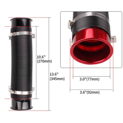 Universal 76mm Car Cold Air Turbo Intake Inlet Pipe Adjustable Flexible Duct Tube Hose Cold Feed Duct Pipe