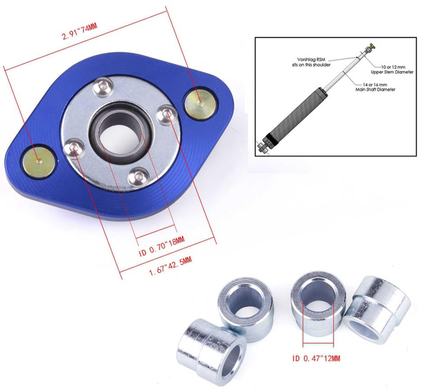 Car Shock Top Mount Set for BMW E30 E36 E46 Z3