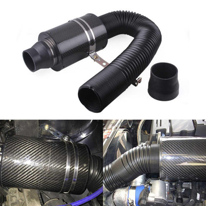 Universal 3inch Carbon Fiber Cold Feed Induction Kit Cold Air Filter Box Intake Kit