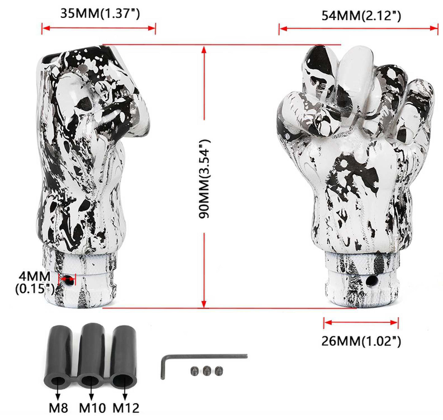 Universal Resin Shift Knob Hand Graffiti Gear Shifter Knob
