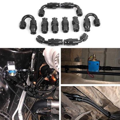 AN6 AN8 AN10 Straight 45 90 180 Degree Oil Fuel Swivel Hose End Fitting Oil Hose End Adaptor Kit