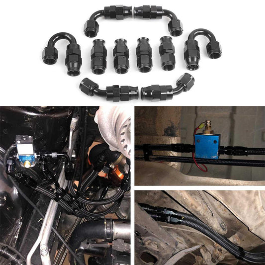 AN6 AN8 AN10 Straight 45 90 180 Degree Oil Fuel Swivel Hose End Fitting Oil Hose End Adaptor Kit