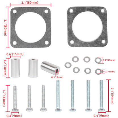 4-Bolt Throttle Body Spacer for 87-06 Jeep Wrangler TJ/YJ/XJ/MJ